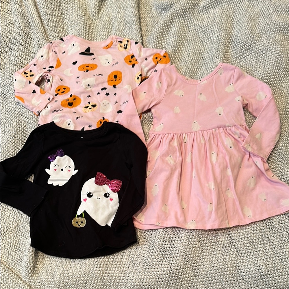 Bundle of 3T Halloween shirts + dress
